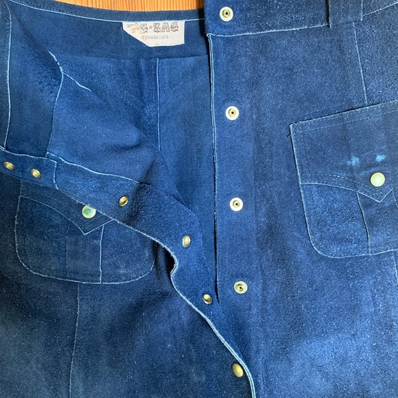 💔SOLD💔RARE Zig Zag San Francisco 1970s Suede Skirt - Picture 8 of 9